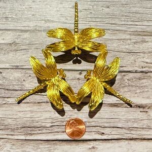 Medium Gold Dragonfly Crystal Sphere Holder